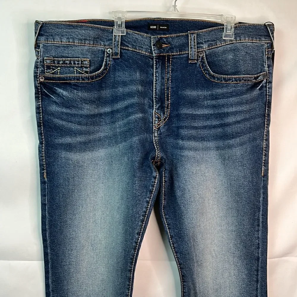 True Religion Genius Relaxed Slim Vintage Denim Jeans Big T No Flap. Brand New!